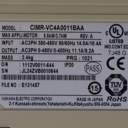CIMR-VC4A0011BAA Преобразователь частотный Yaskawa (с хранения)