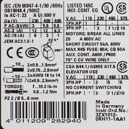 3RT1517-1BB40 Контактор Siemens