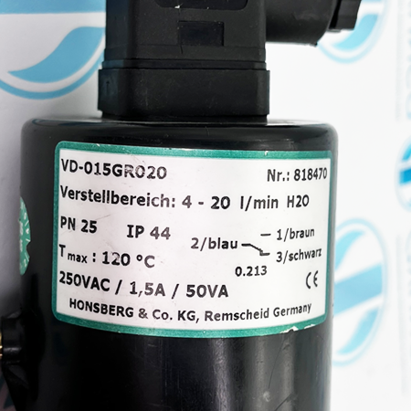 VD-015GR020 Реле потока поршневое с клапаном Honsberg